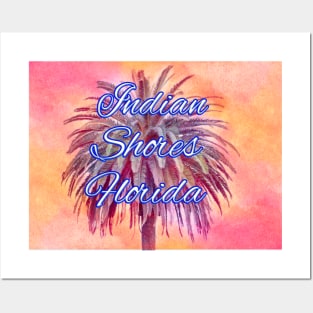 Indian Shores Sunny Palm Tree Florida Posters and Art